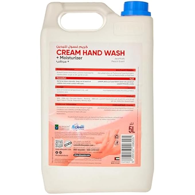 BCLEEN CREAM HAND WASH WITH MOISTURIZER PEACH SCENT - PROTECT YOUR HANDS FROM GERMS - 5L GALLON - Image 2